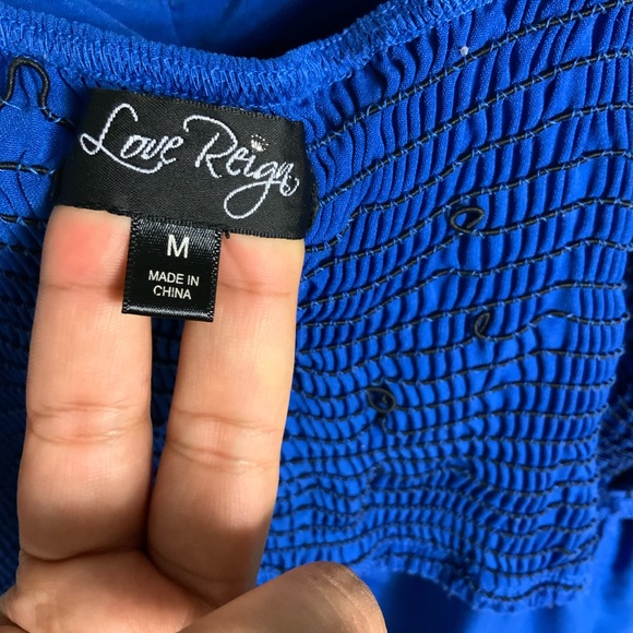 LOVE REIGN royal blue strap dress ruched bodice - Picture 11 of 13